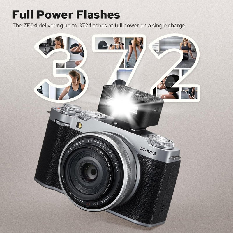 ZENIKO ZF04 Lightweight On-Camera Flash,Mini Flash Speedlite, CCT 6500K±200K,372 Full-Power Flash Light with Universal Hot Shoe Mount Fit for Canon, Nikon, Sony, Fuji,Leica Cameras (Black) - Image 5